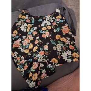 Ambiance Apparel Floral Tank Top Chico Juniors   Split Back   Size S  G 016